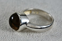 Load image into Gallery viewer, Sterling Silver Smokey Quartz Gumdrop Ring Size 7
