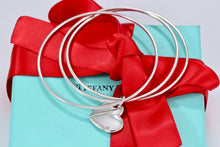 Load image into Gallery viewer, Tiffany &amp; Co. Silver Double Heart Cutout Charm Triple Interlocking Bangle Bracelet

