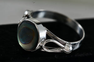 Taxco Sterling Silver Albalone Ring Size 5