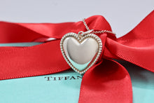 Load image into Gallery viewer, Tiffany &amp; Co. Silver Heart Beaded Edge Pendant Necklace
