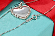Load image into Gallery viewer, Tiffany &amp; Co. Silver Heart Beaded Edge Pendant Necklace
