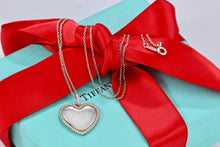 Load image into Gallery viewer, Tiffany &amp; Co. Silver Heart Beaded Edge Pendant Necklace
