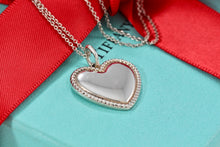 Load image into Gallery viewer, Tiffany &amp; Co. Silver Heart Beaded Edge Pendant Necklace

