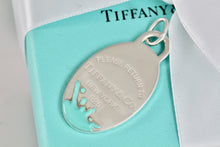 Load image into Gallery viewer, Return To Tiffany &amp; Co Silver Large Blue Enamel Splash Oval Pendant
