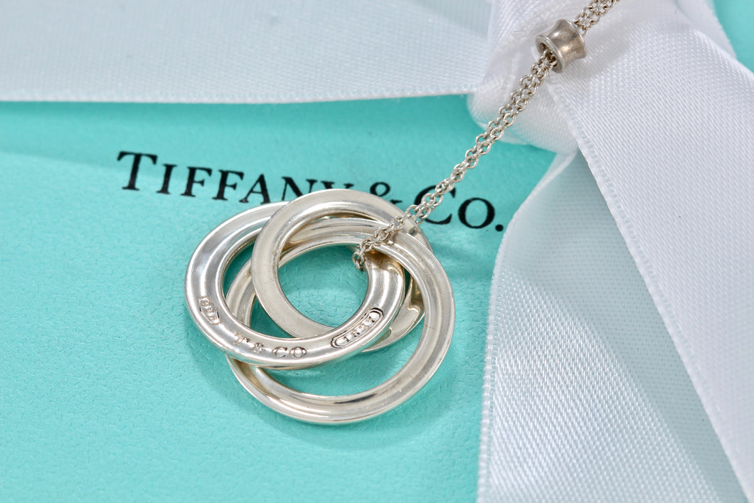 Tiffany & Co. 1837 Silver Small Triple Interlocking Circles Necklace