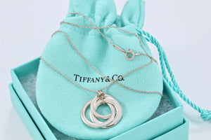Tiffany & Co. 1837 Silver Small Triple Interlocking Circles Necklace