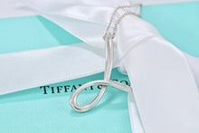 Load image into Gallery viewer, Tiffany &amp; Co. Elsa Peretti Silver Alphabet XL Letter &quot;J&quot; Pendant 18&quot; Necklace
