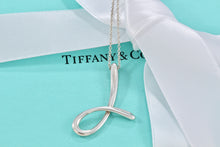 Load image into Gallery viewer, Tiffany &amp; Co. Elsa Peretti Silver Alphabet XL Letter &quot;J&quot; Pendant 18&quot; Necklace
