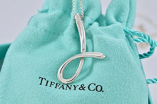 Load image into Gallery viewer, Tiffany &amp; Co. Elsa Peretti Silver Alphabet XL Letter &quot;J&quot; Pendant 18&quot; Necklace
