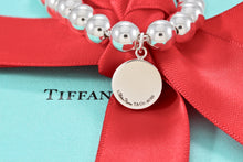 Load image into Gallery viewer, Tiffany &amp; Co. Paloma Picasso Silver Graffiti &quot;LOVE&quot; Circle Tag 8mm Bead Bracelet
