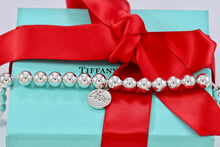 Load image into Gallery viewer, Tiffany &amp; Co. Paloma Picasso Silver Graffiti &quot;LOVE&quot; Circle Tag 8mm Bead Bracelet
