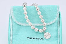 Load image into Gallery viewer, Tiffany &amp; Co. Paloma Picasso Silver Graffiti &quot;LOVE&quot; Circle Tag 8mm Bead Bracelet
