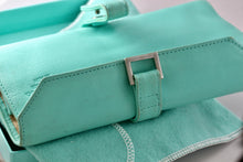 Load image into Gallery viewer, Tiffany &amp; Co. Blue Leather &quot;Safekeeping&quot; Jewelry Snap Purse
