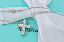 Load image into Gallery viewer, Tiffany &amp; Co. Platinum Diamond Etoile Cross Pendant Necklace
