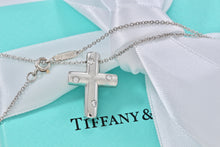 Load image into Gallery viewer, Tiffany &amp; Co. Platinum Diamond Etoile Cross Pendant Necklace
