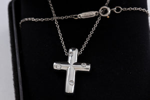 Tiffany & Co. Platinum Diamond Etoile Cross Pendant Necklace