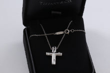 Load image into Gallery viewer, Tiffany &amp; Co. Platinum Diamond Etoile Cross Pendant Necklace
