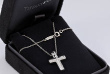 Load image into Gallery viewer, Tiffany &amp; Co. Platinum Diamond Etoile Cross Pendant Necklace
