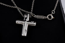 Load image into Gallery viewer, Tiffany &amp; Co. Platinum Diamond Etoile Cross Pendant Necklace
