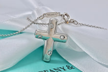 Load image into Gallery viewer, Tiffany &amp; Co. Platinum Diamond Etoile Cross Pendant Necklace
