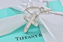 Load image into Gallery viewer, Tiffany &amp; Co. Platinum Diamond Etoile Cross Pendant Necklace
