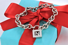 Load image into Gallery viewer, Tiffany &amp; Co. Silver Letter &quot;N&quot; Padlock Bracelet
