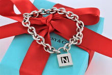 Load image into Gallery viewer, Tiffany &amp; Co. Silver Letter &quot;N&quot; Padlock Bracelet

