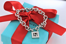 Load image into Gallery viewer, Tiffany &amp; Co. Silver Letter &quot;N&quot; Padlock Bracelet
