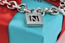 Load image into Gallery viewer, Tiffany &amp; Co. Silver Letter &quot;N&quot; Padlock Bracelet
