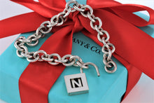 Load image into Gallery viewer, Tiffany &amp; Co. Silver Letter &quot;N&quot; Padlock Bracelet
