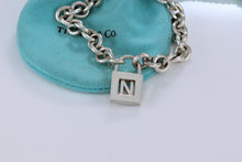 Load image into Gallery viewer, Tiffany &amp; Co. Silver Letter &quot;N&quot; Padlock Bracelet
