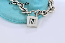 Load image into Gallery viewer, Tiffany &amp; Co. Silver Letter &quot;N&quot; Padlock Bracelet
