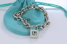 Load image into Gallery viewer, Tiffany &amp; Co. Silver Letter &quot;N&quot; Padlock Bracelet
