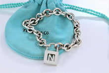 Load image into Gallery viewer, Tiffany &amp; Co. Silver Letter &quot;N&quot; Padlock Bracelet
