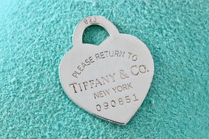 Return To Tiffany & Co. Silver Replacement Extra Large Heart I.D. Tag Pendant 32mm