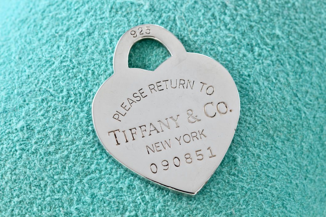 Return To Tiffany & Co. Silver Replacement Extra Large Heart I.D. Tag Pendant 32mm