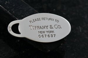 Return To Tiffany & Co. Silver 42mm Replacement Oval I.D. Tag Pendant