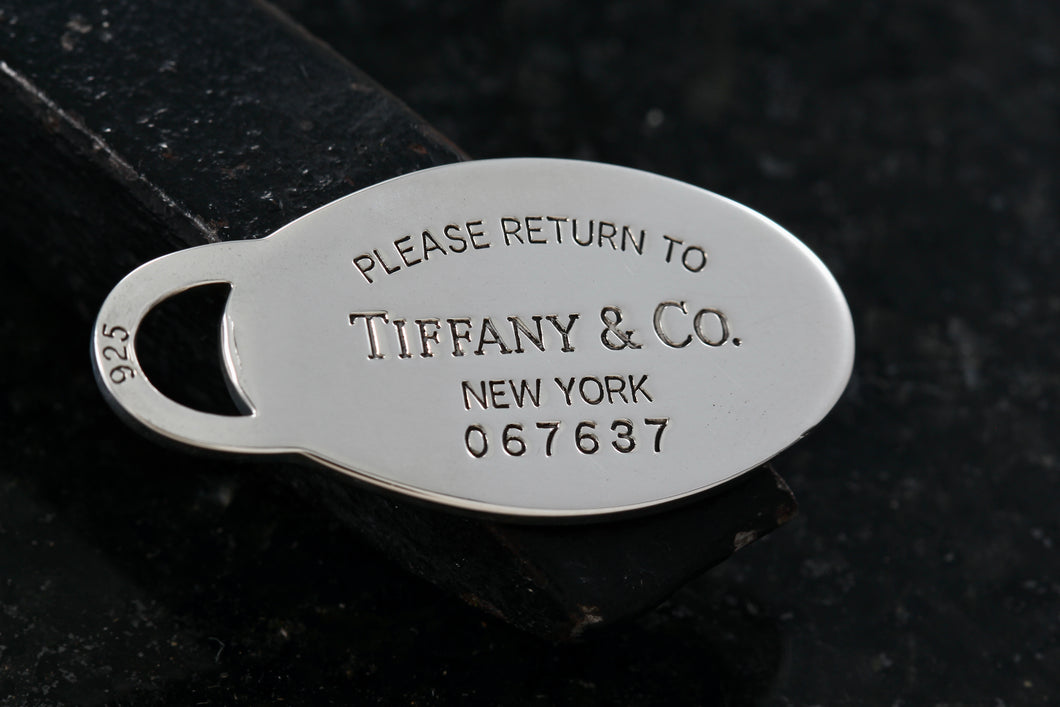 Return To Tiffany & Co. Silver 42mm Replacement Oval I.D. Tag Pendant