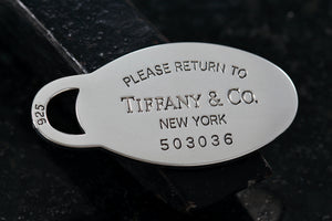 Return To Tiffany & Co. Silver 42mm Replacement Oval I.D. Tag Pendant