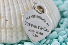 Load image into Gallery viewer, Return To Tiffany &amp; Co. Blue Enamel Lettering Silver Heart Charm Pendant
