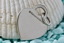 Load image into Gallery viewer, Return To Tiffany &amp; Co. Blue Enamel Lettering Silver Heart Charm Pendant
