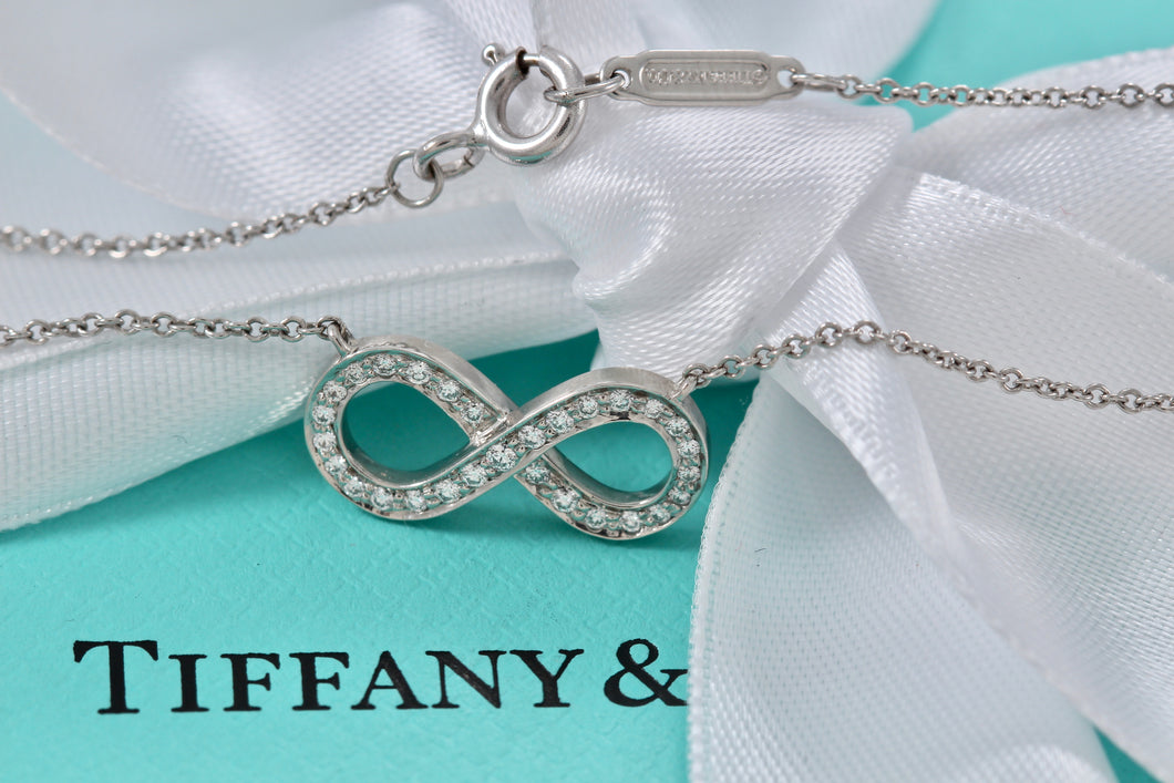 Tiffany & Co. Infinity Platinum Diamond Pendant Necklace