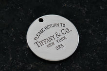 Load image into Gallery viewer, Return To Tiffany &amp; Co. Silver Replacement Round Circle Tag Pendant 29mm Wide
