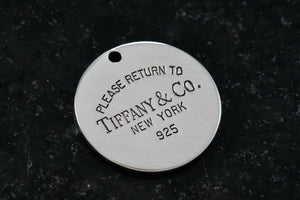 Return To Tiffany & Co. Silver Replacement Round Circle Tag Pendant 29mm Wide
