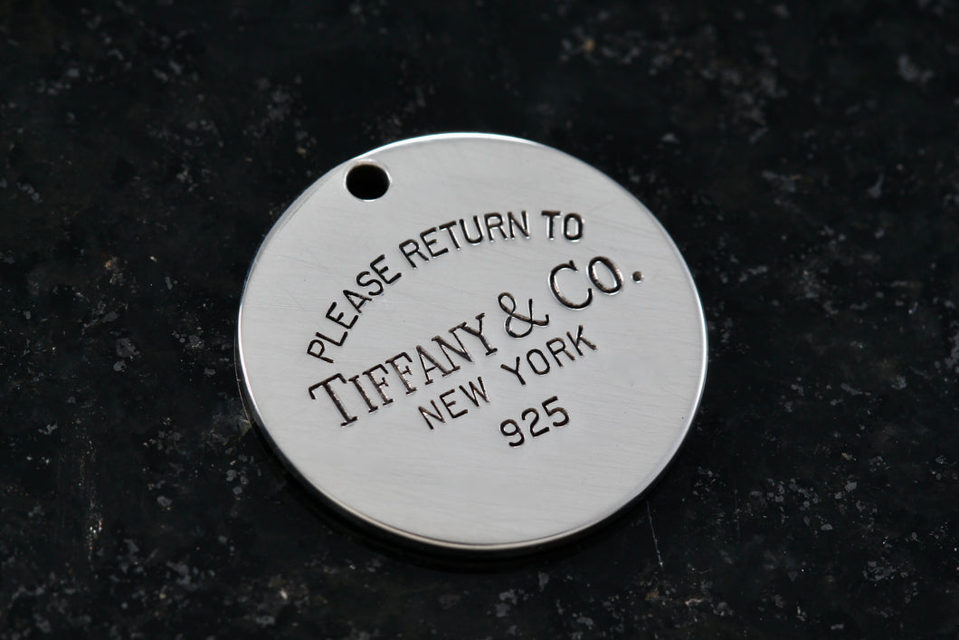Return To Tiffany & Co. Silver Replacement Round Circle Tag Pendant 29mm Wide