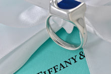 Load image into Gallery viewer, Tiffany &amp; Co. Elsa Peretti Silver Blue Lapis Square Ring
