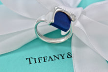 Load image into Gallery viewer, Tiffany &amp; Co. Elsa Peretti Silver Blue Lapis Square Ring
