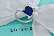 Load image into Gallery viewer, Tiffany &amp; Co. Elsa Peretti Silver Blue Lapis Square Ring

