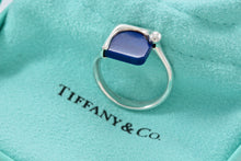 Load image into Gallery viewer, Tiffany &amp; Co. Elsa Peretti Silver Blue Lapis Square Ring
