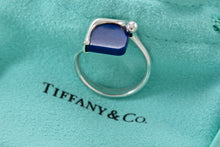 Load image into Gallery viewer, Tiffany &amp; Co. Elsa Peretti Silver Blue Lapis Square Ring
